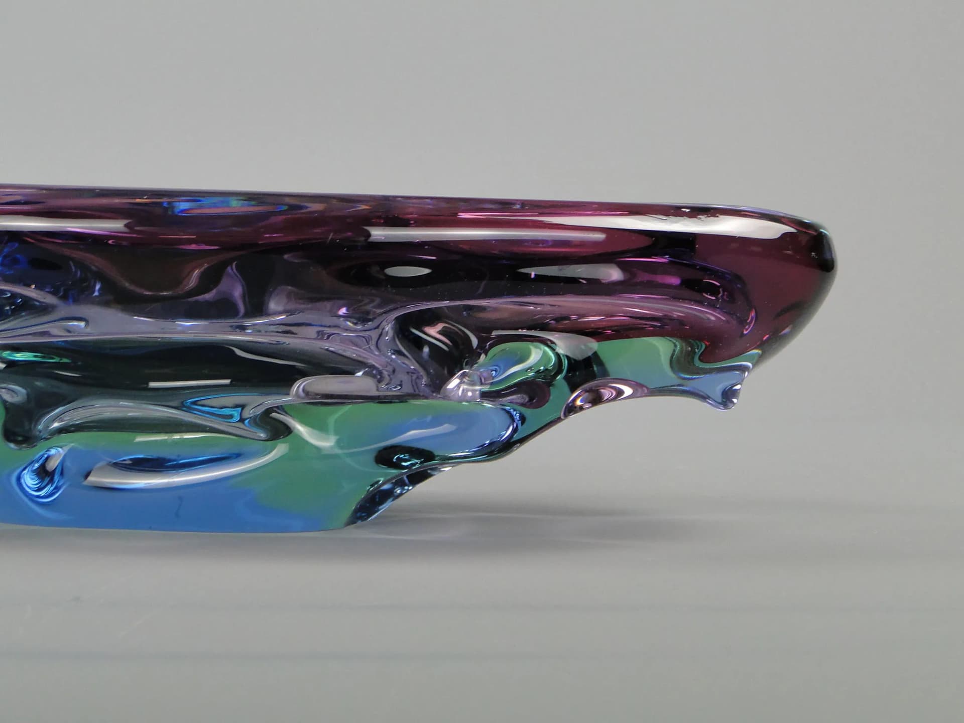 Bowl Propeller, multicolor crystal, by J. Kotik, Czechoslovakia, 1950s - 12383
