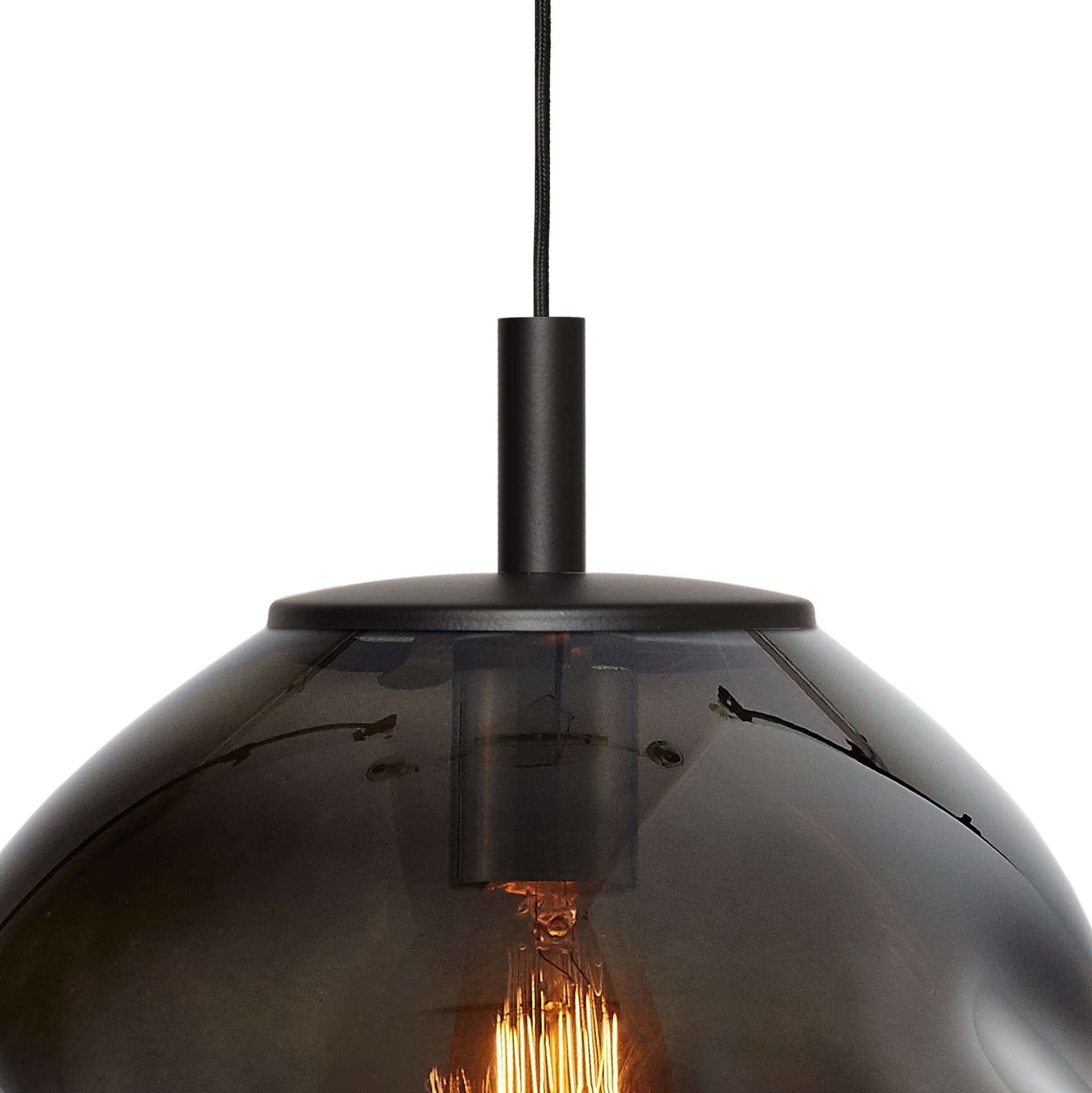 Lampa wisząca Avia Ø30 czarna, szkło czarne, Kaspa - 178405