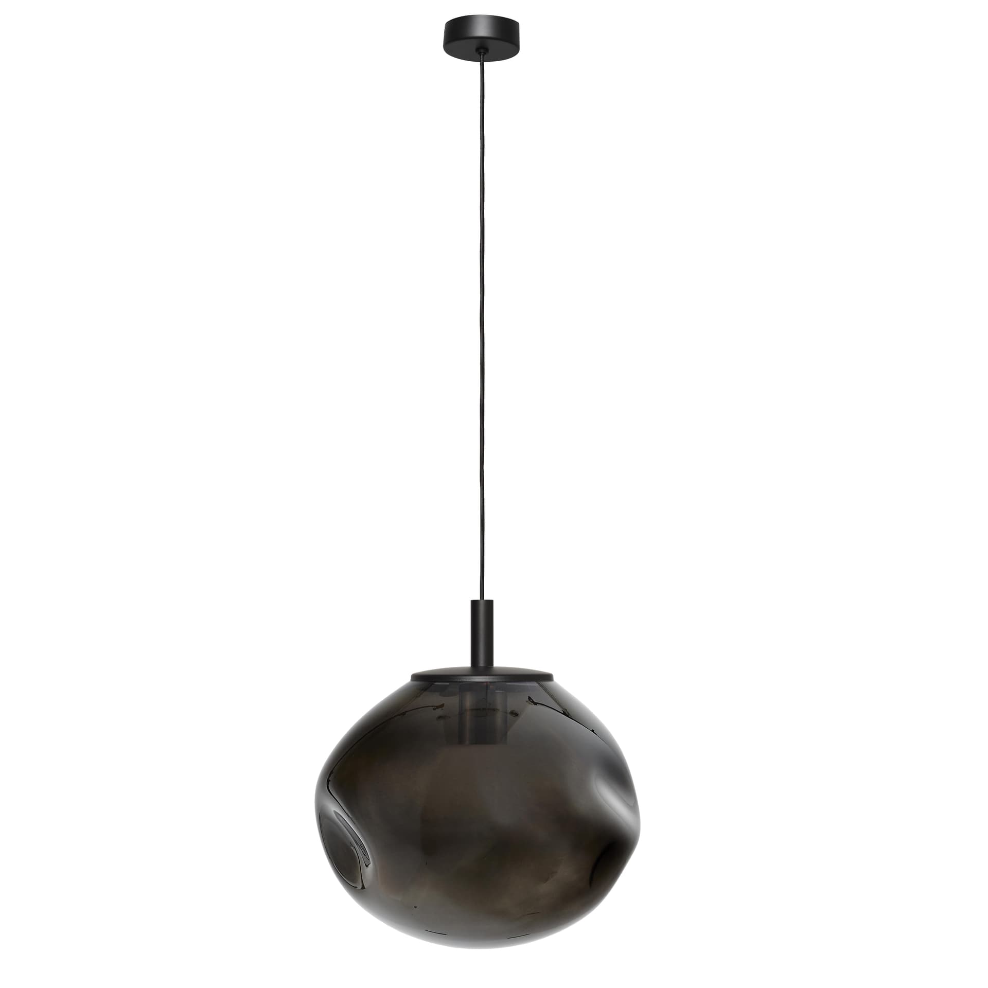 Lampa wisząca Avia Ø30 czarna, szkło czarne, Kaspa - 178404