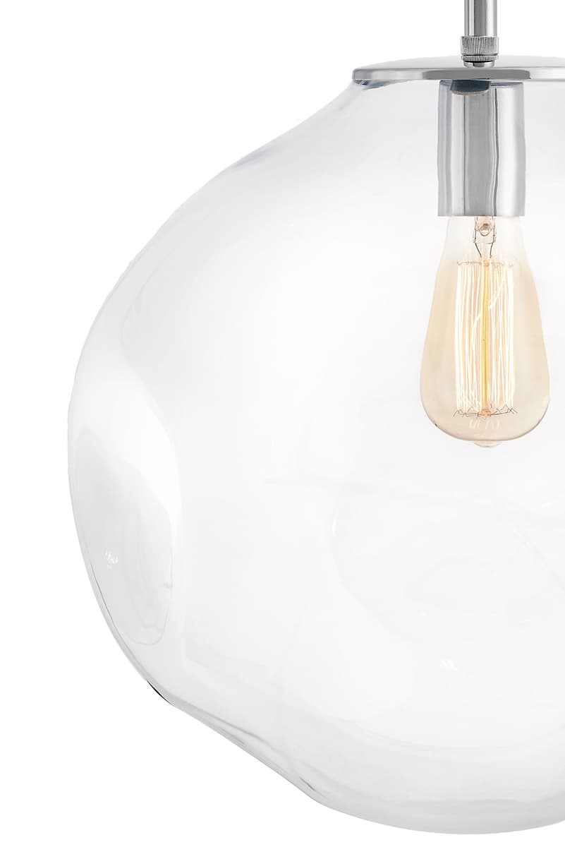 Lampa wisząca Avia Ø40 srebrna, szkło przezroczyste, Kaspa - 178385