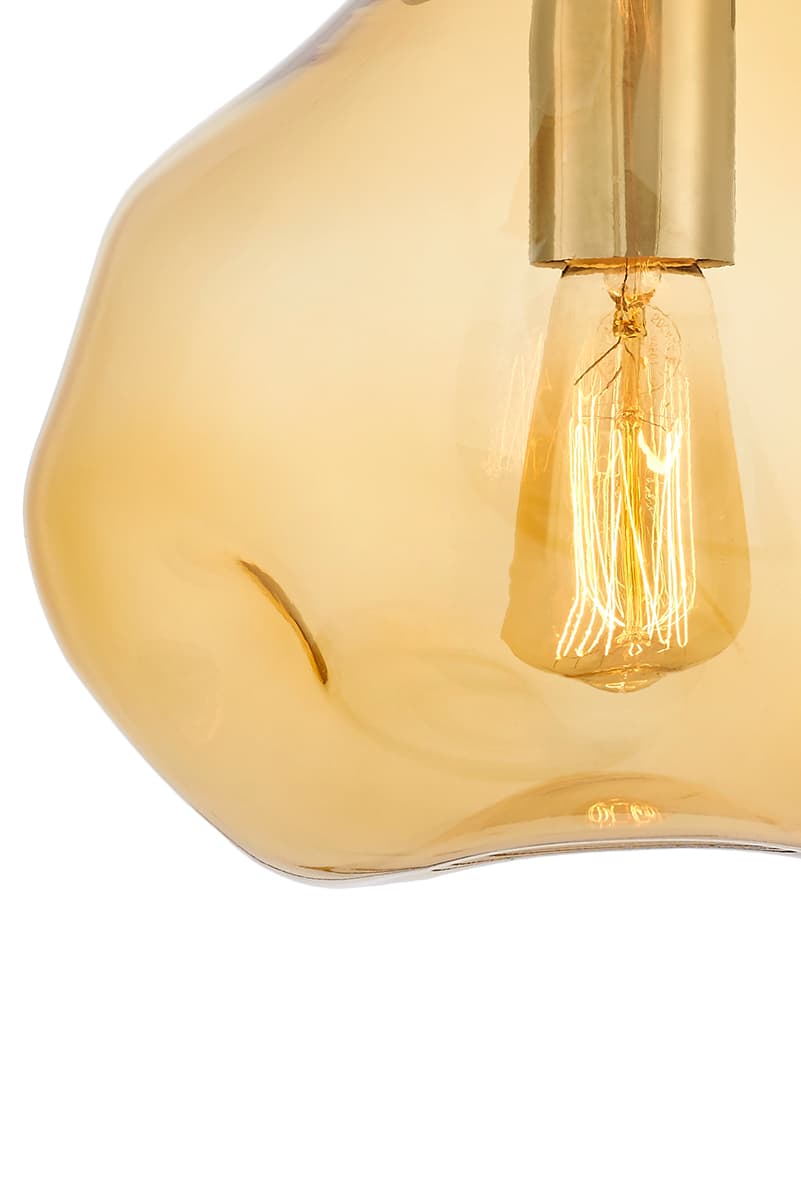 Lampa wisząca Avia Ø25 srebrna, szkło pomarańczowe, Kaspa - 178331