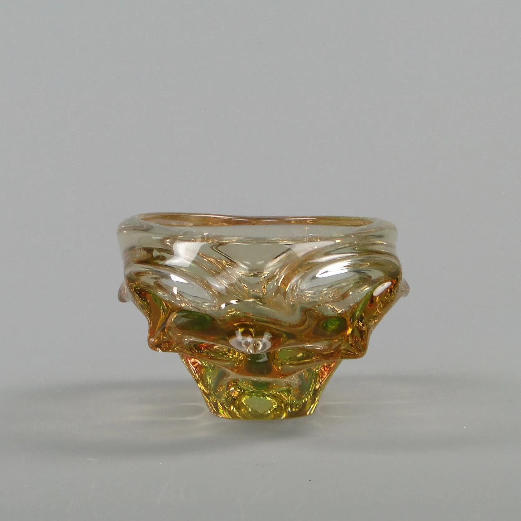 Bowl, multicolor glass, by J. Beranek, Czechoslovakia, 1960s. - 12330