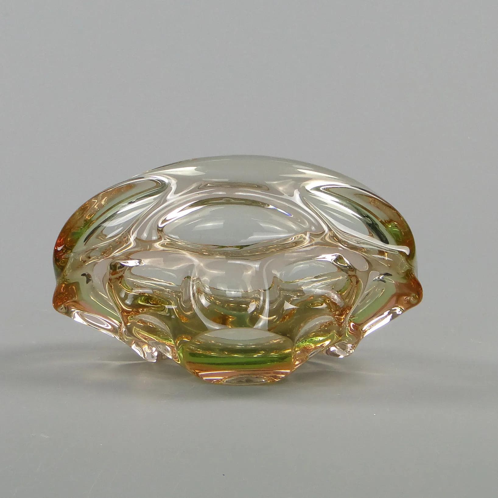 Bowl, multicolor glass, by J. Beranek, Czechoslovakia, 1960s. - 12333