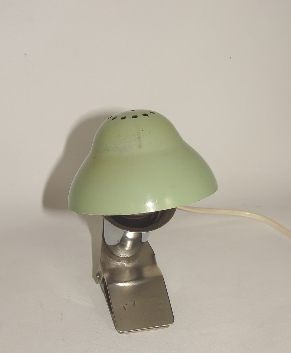 Clip-on lamp Zaos, green metal, Zaos, Poland, 1970s. - 178504