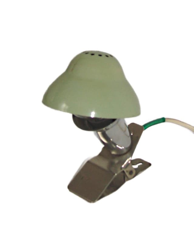 Clip-on lamp Zaos, green metal, Zaos, Poland, 1970s. - DIMENSION