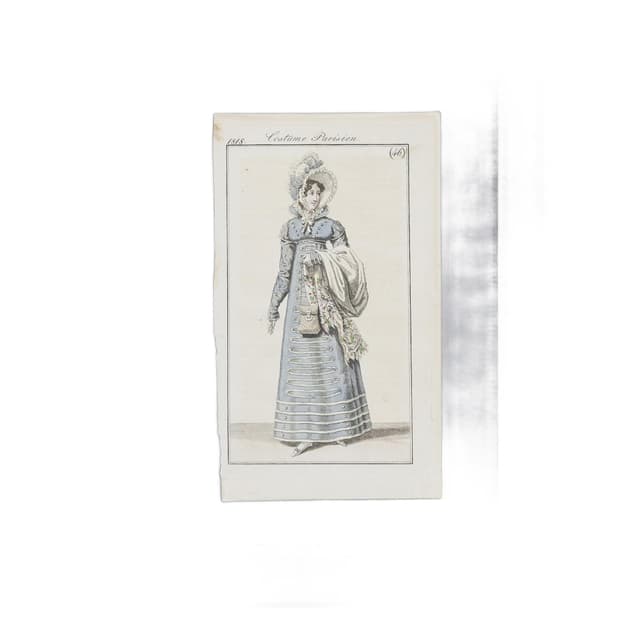 Grafika modowa z serii Costume Parisien. Francja, 1818 - WYMIARY