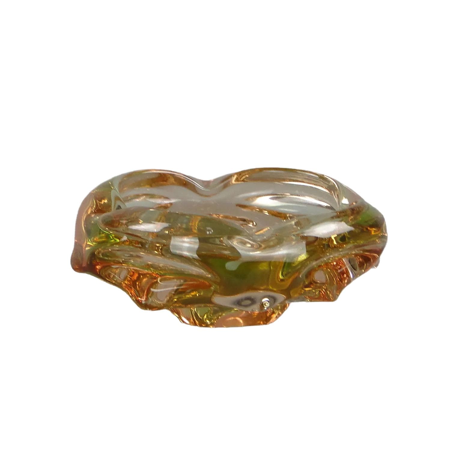 Glass bowl, multicolor, by J. Beranek, Skrdlovice, Czechoslovakia, 1960s