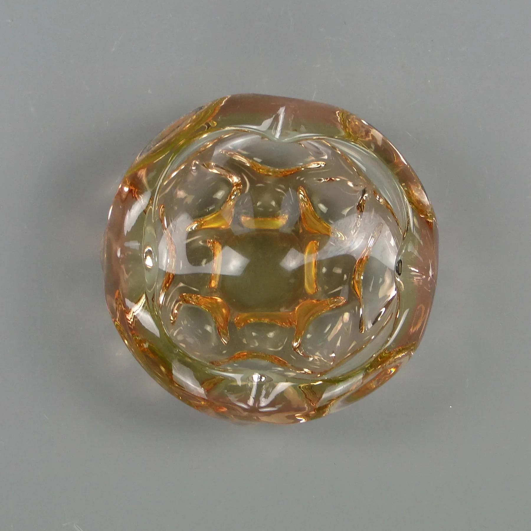 Glass bowl, multicolor, by J. Beranek, Skrdlovice, Czechoslovakia, 1960s - 12308