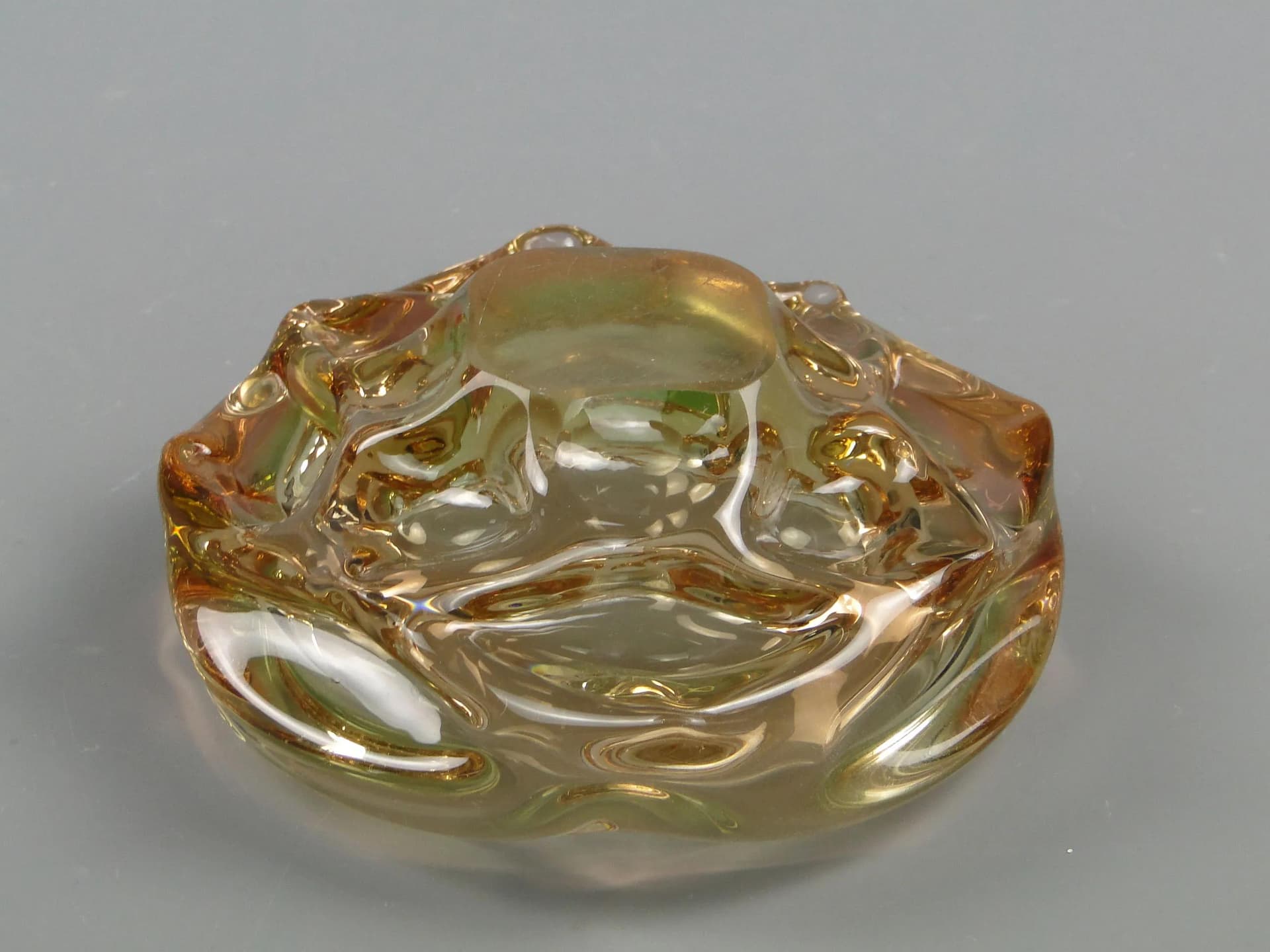 Glass bowl, multicolor, by J. Beranek, Skrdlovice, Czechoslovakia, 1960s - 12309