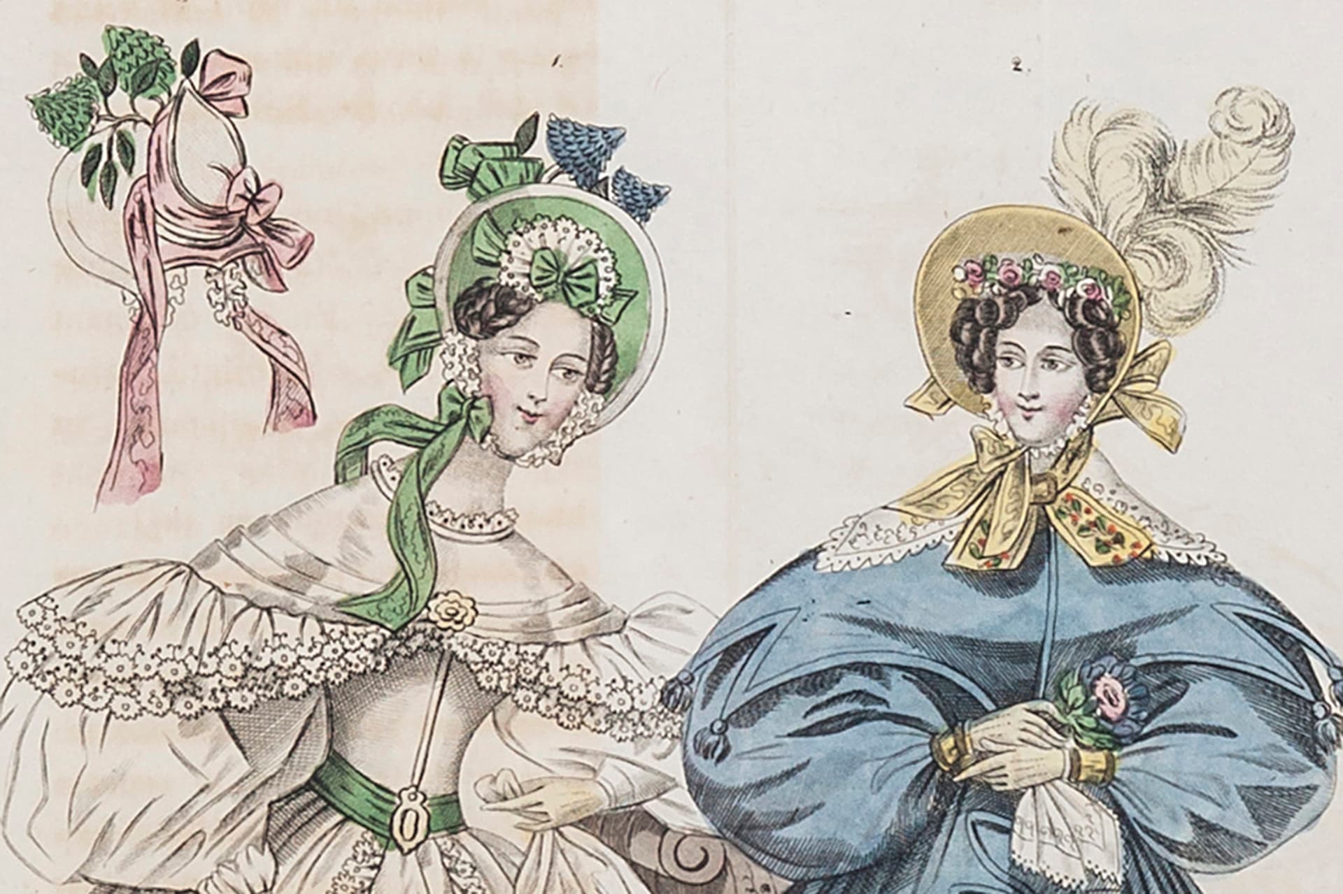 Grafika modowa Biedermeier, z serii: Costume Parisien. Francja, 1830. - 178590