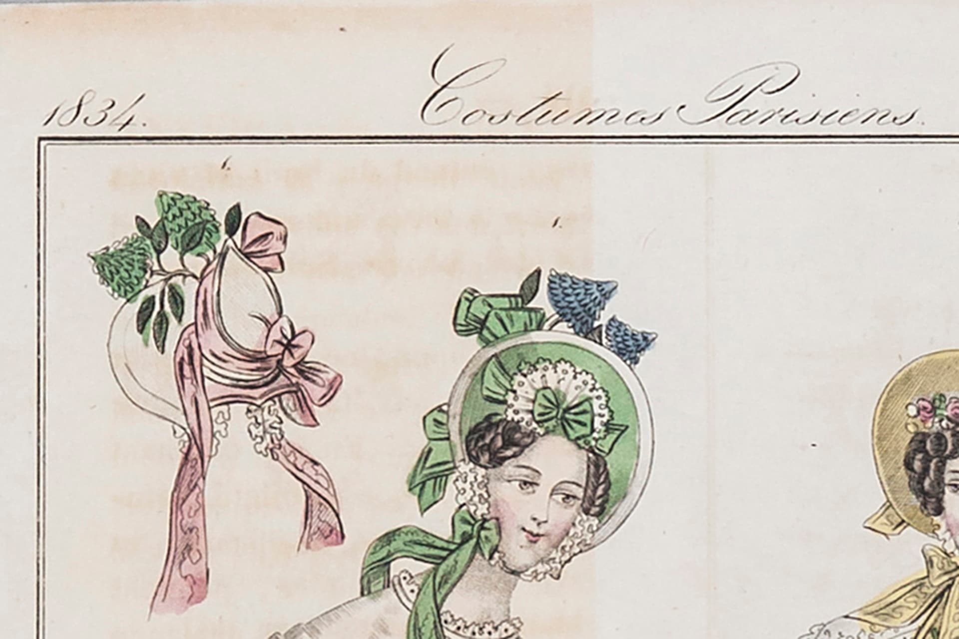 Grafika modowa Biedermeier, z serii: Costume Parisien. Francja, 1830. - 178589