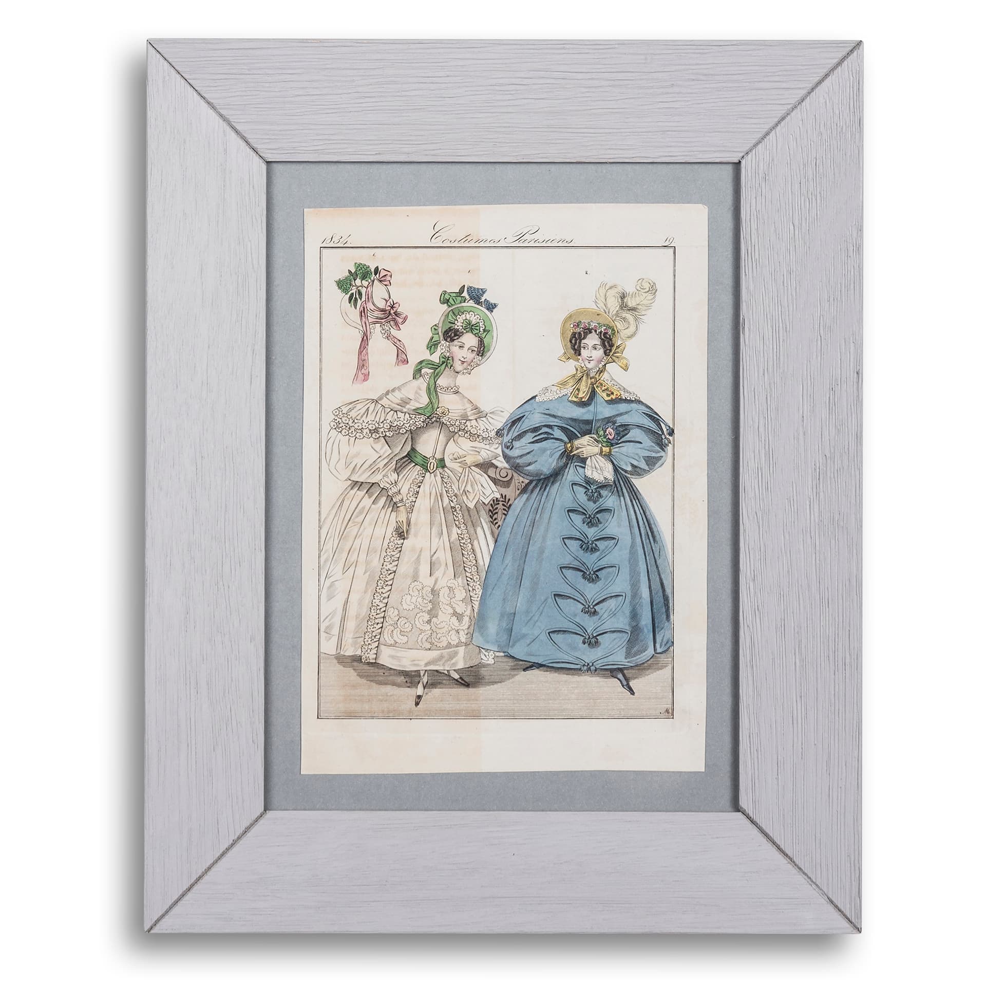 Grafika modowa Biedermeier, z serii: Costume Parisien. Francja, 1830.