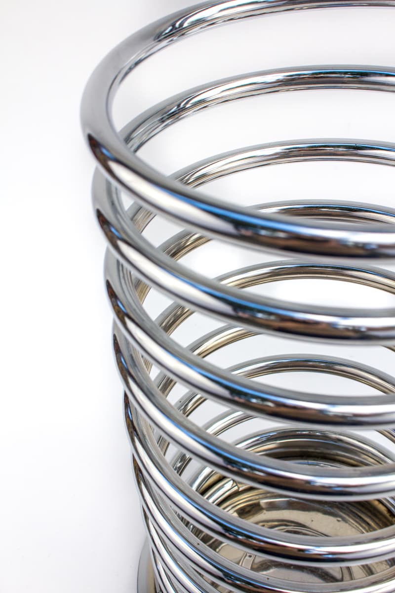 Chromowany, spiralny parasolnik. - 178602