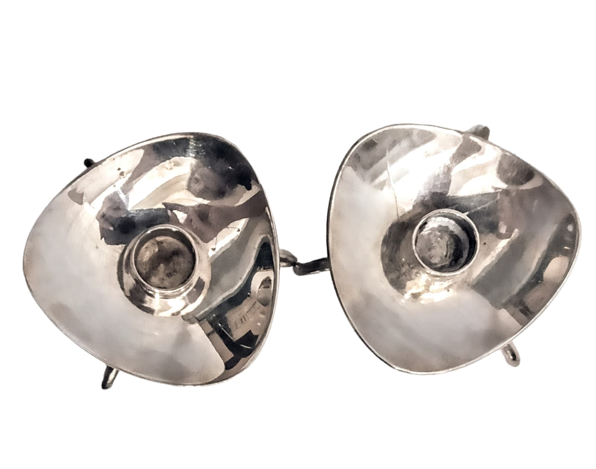 Para posrebrzanych świeczników, proj. Carl Gohr, Dania, lata 60 - 178616