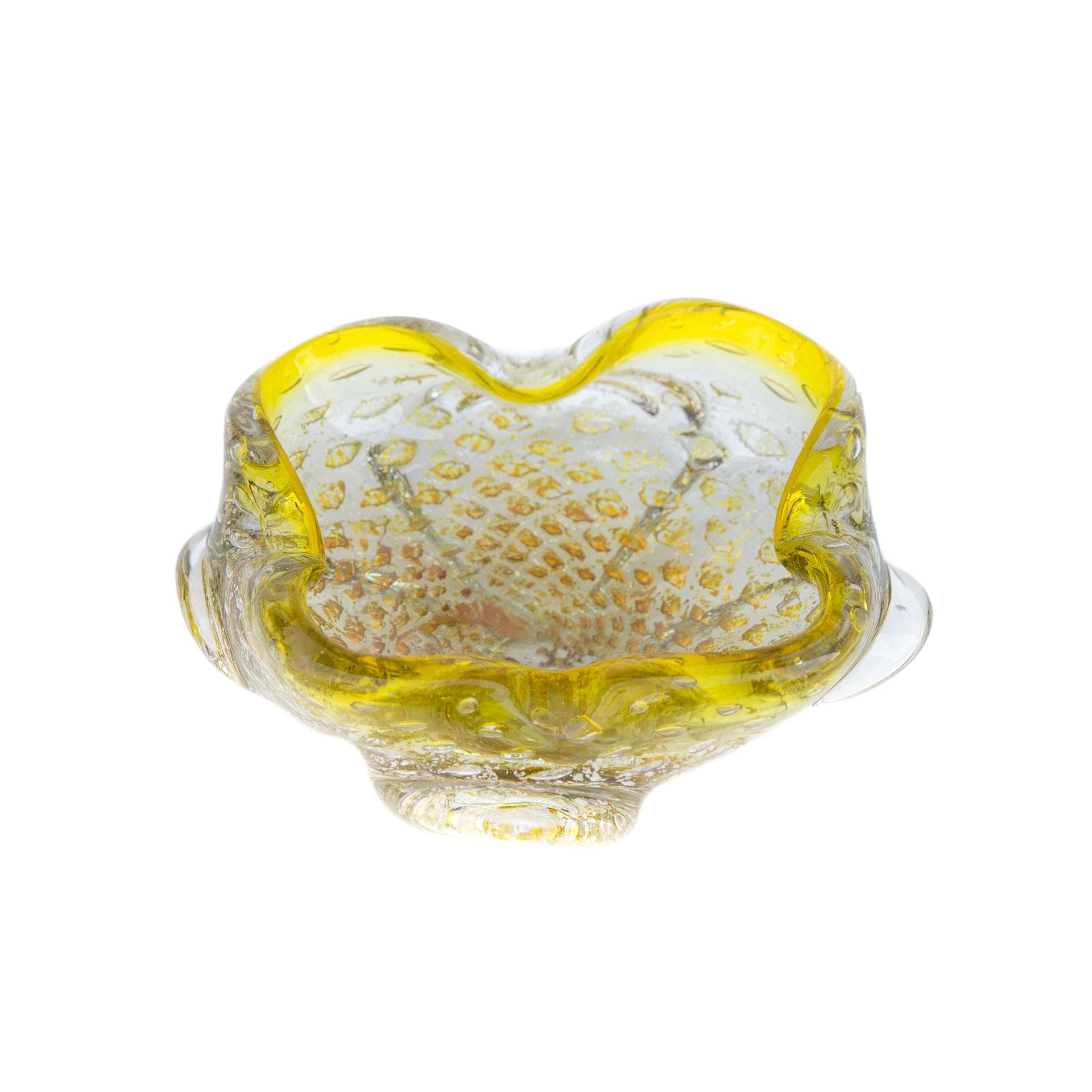 Szkło dekoracyjne z zatopionymi płatkami złota