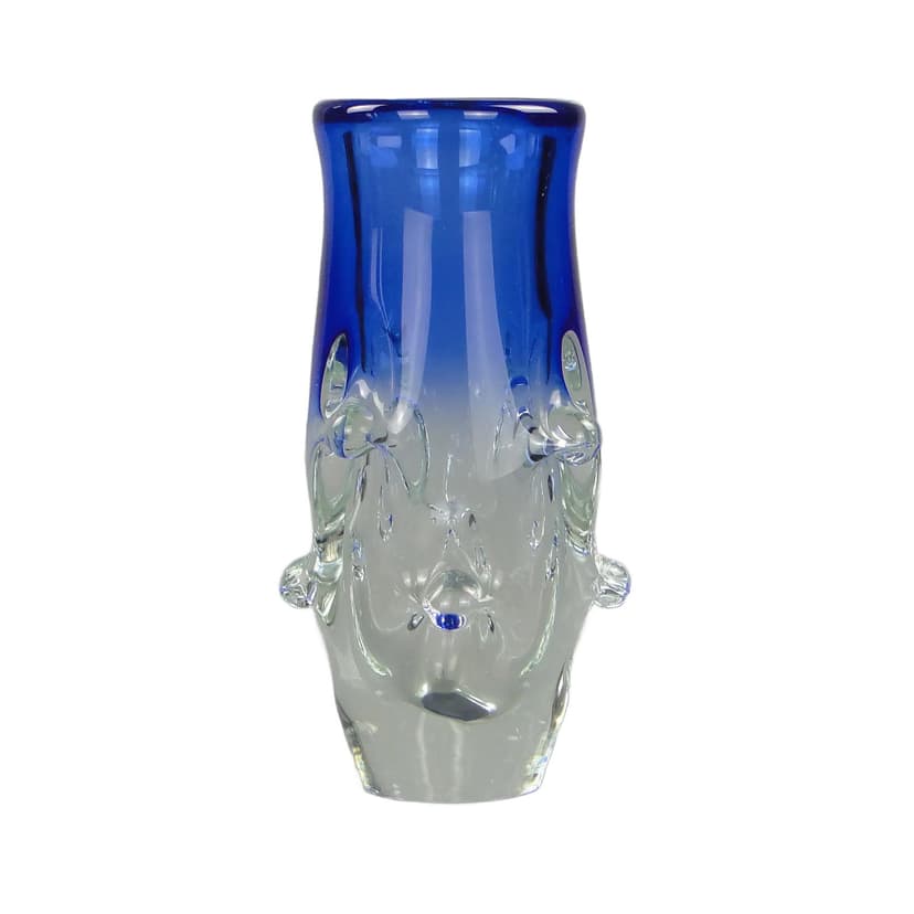 Wazon błękitny, szkło, proj. J. Beranek, Skrdlovice, Czechosłowacja, lata 60.