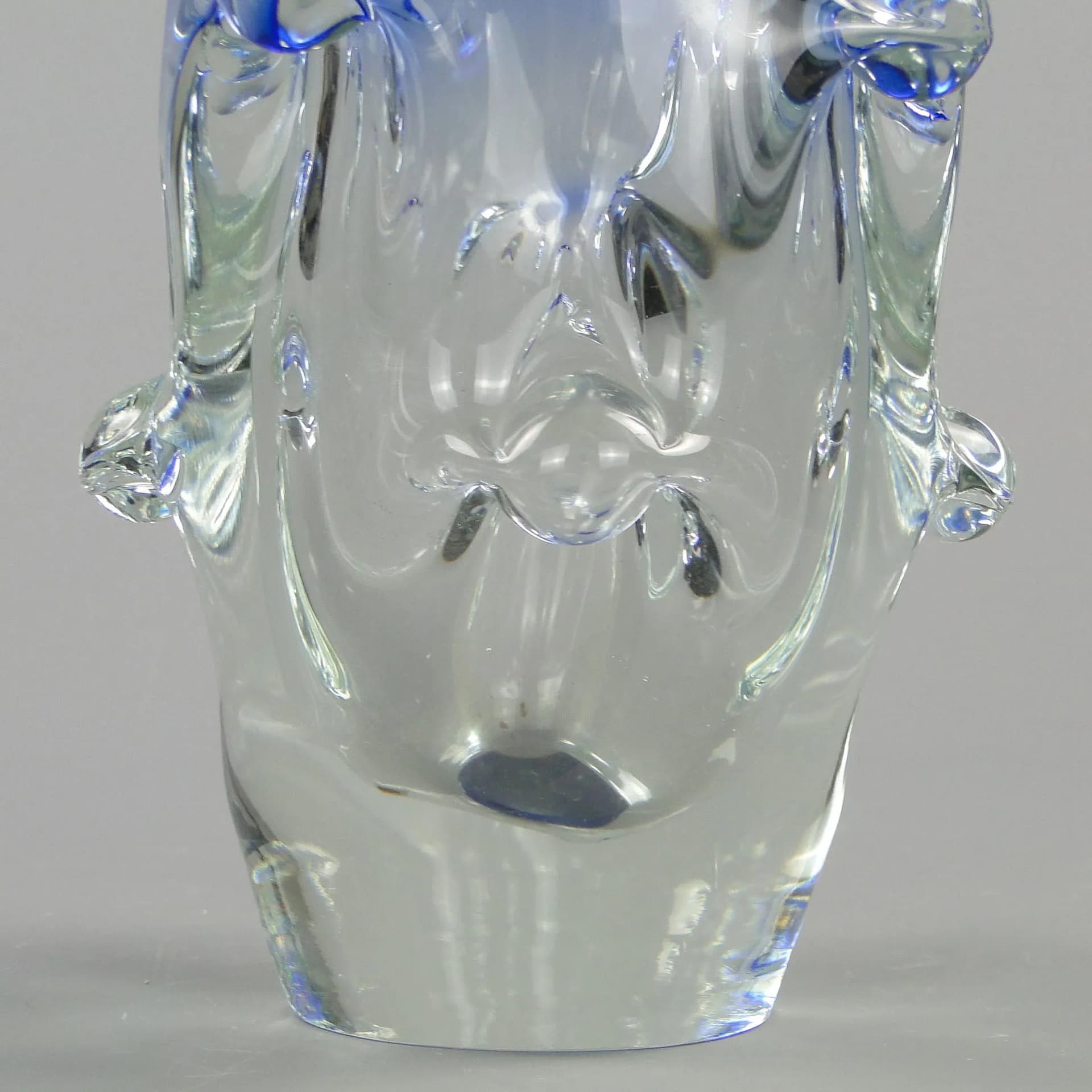 Wazon błękitny, szkło, proj. J. Beranek, Skrdlovice, Czechosłowacja, lata 60. - 12300