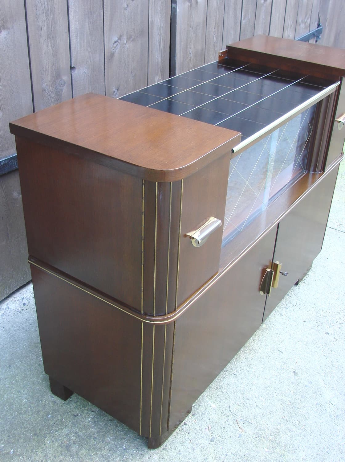 Sideboard Mid-Century, brown, veneered wood, Germany, 1950s. - 178665