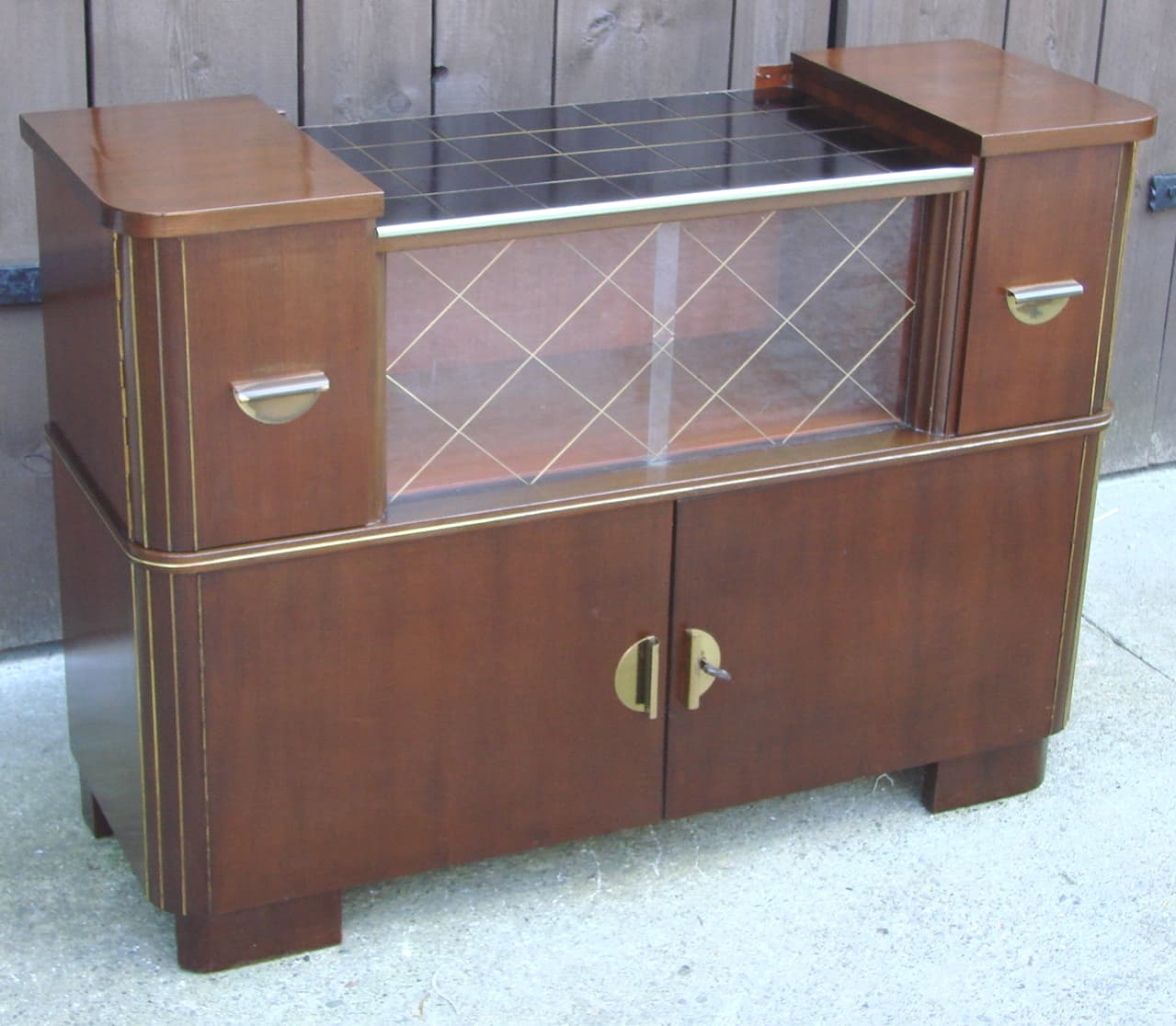 Sideboard Mid-Century, brown, veneered wood, Germany, 1950s. - 178661