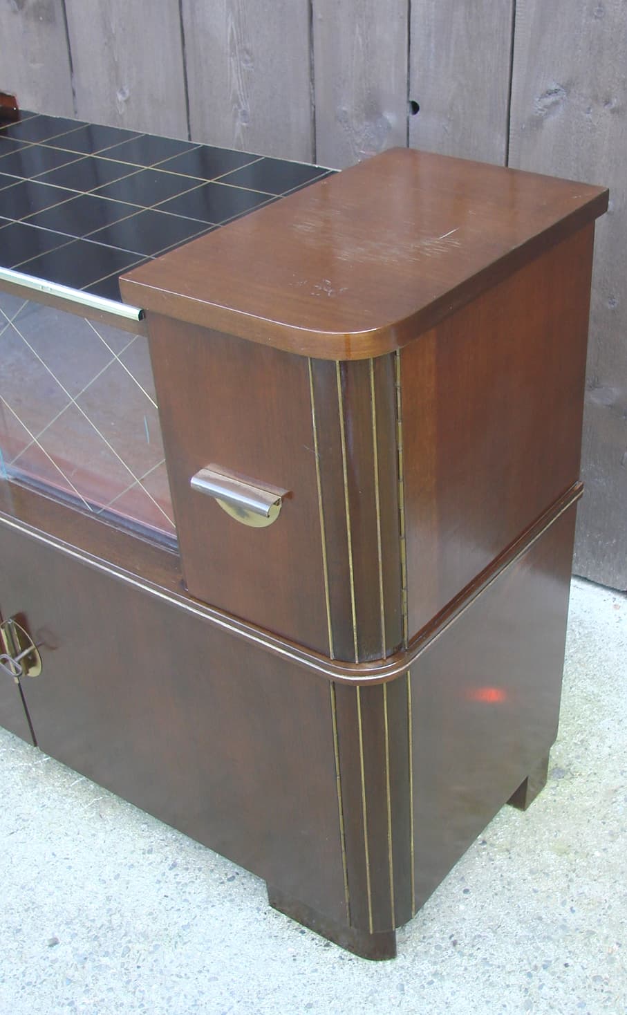 Sideboard Mid-Century, brown, veneered wood, Germany, 1950s. - 178666
