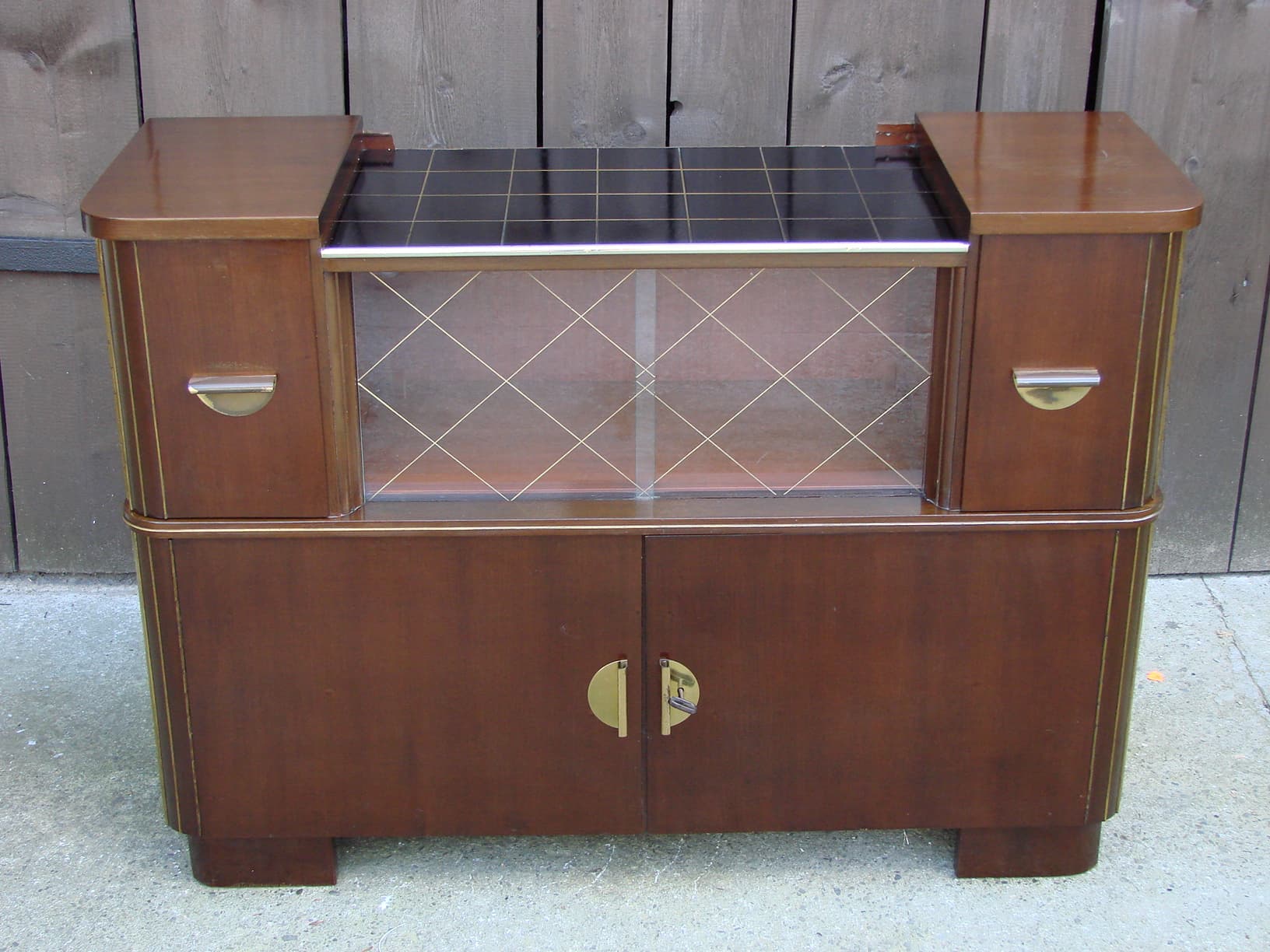 Sideboard Mid-Century, brown, veneered wood, Germany, 1950s. - 178663