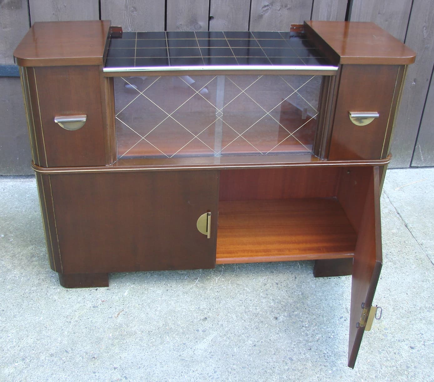 Sideboard Mid-Century, brown, veneered wood, Germany, 1950s. - 178670