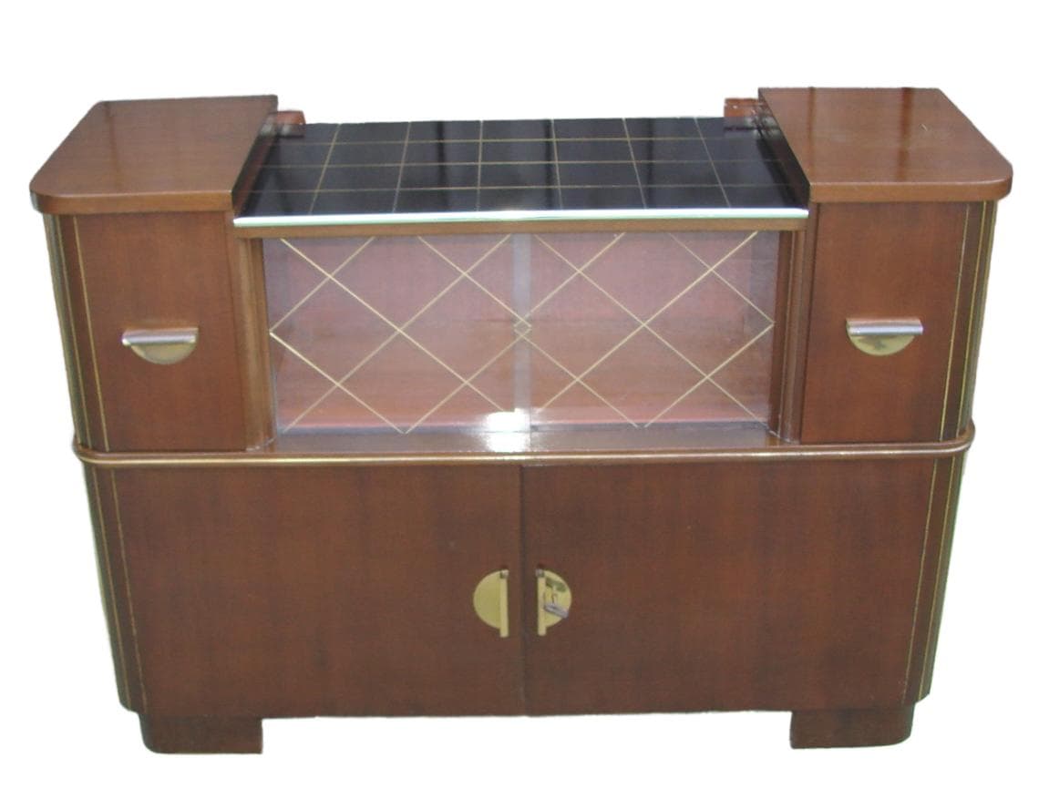 Sideboard Mid-Century, brown, veneered wood, Germany, 1950s.