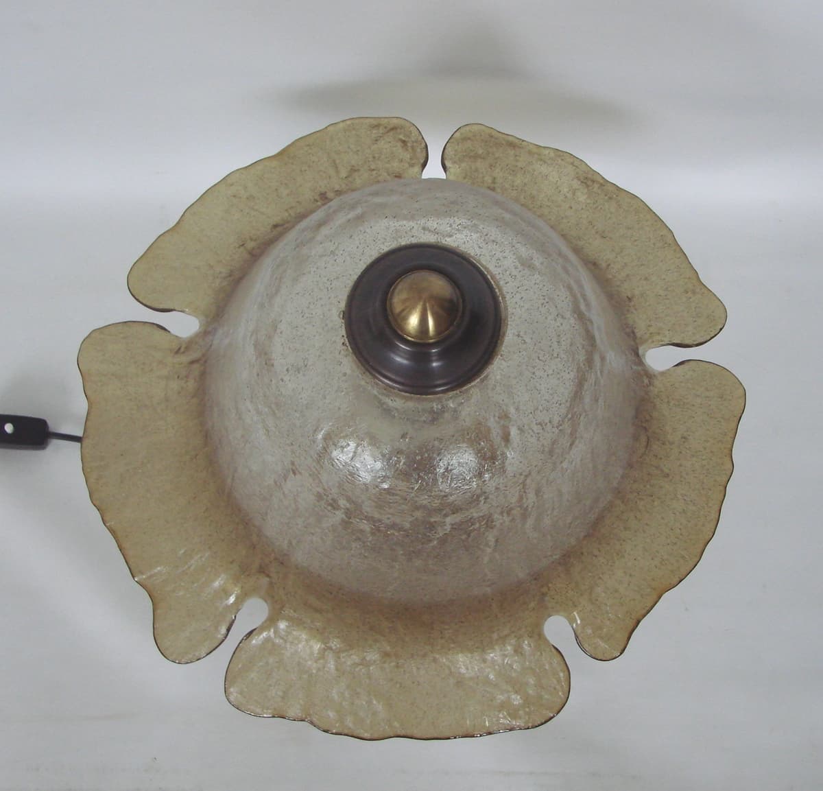 Lampa stołowa, złoty, szkło bursztynowe, mosiądz, Peill & Putzler, Niemcy, lata 70. - 178733