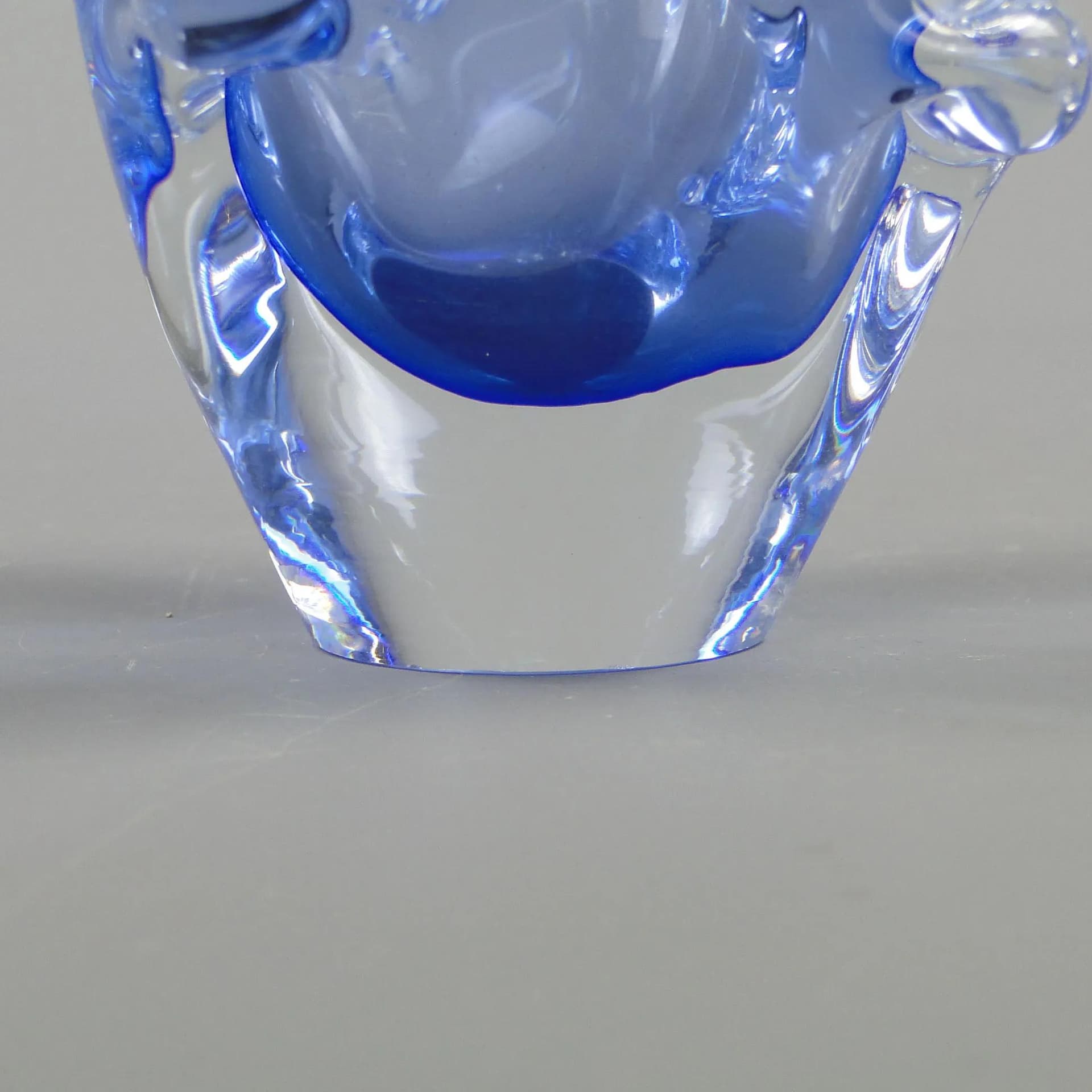 Wazon, szkło niebieski, proj. J. Beranek, Huta Skrdlovice, Czechosłowacja, lata 60. - 12547