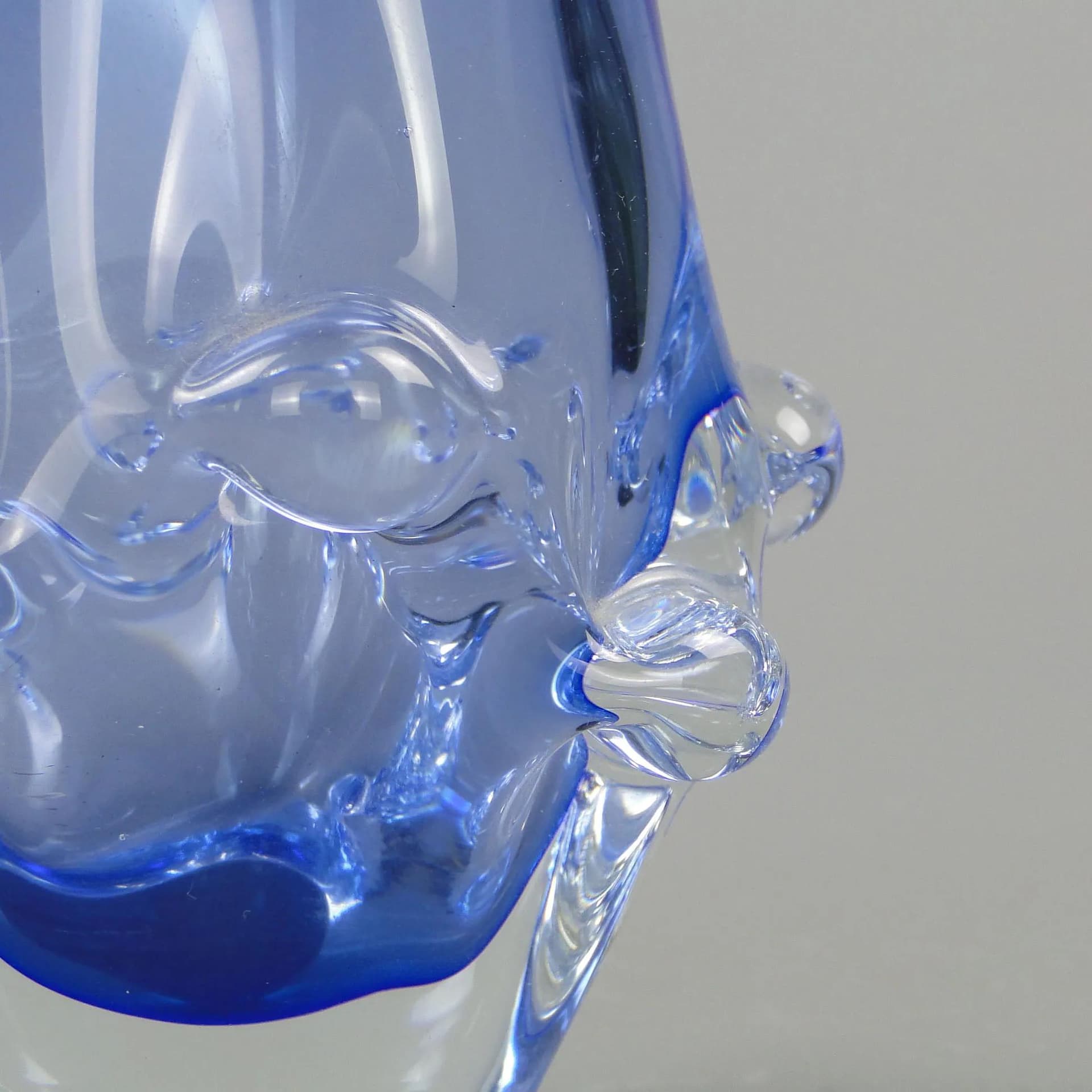 Wazon, szkło niebieski, proj. J. Beranek, Huta Skrdlovice, Czechosłowacja, lata 60. - 12546