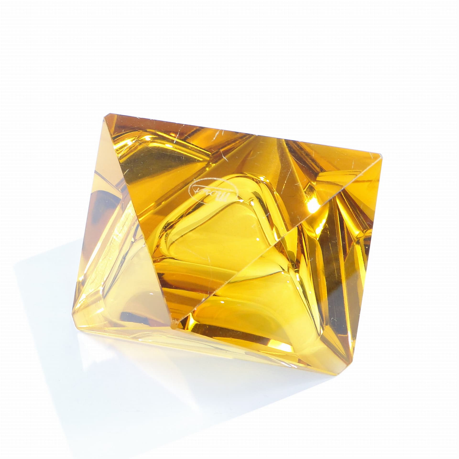 Popielniczka Art déco, kryształ złoty, Czechy, lata 30. - 178762