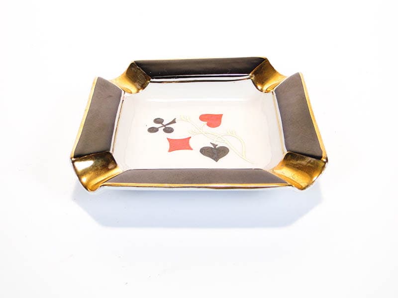 Ashtray The Cards, white porcelain, Ćmielów, Poland, 1960s. - 178789