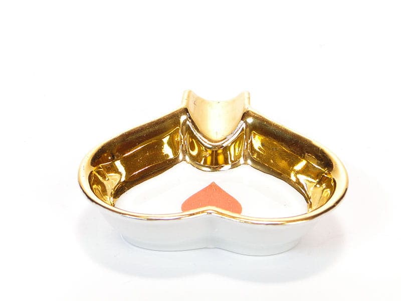 Popielniczka The Cards, złoty, porcelana, Wałbrzych, Polska, lata 50. - 178822