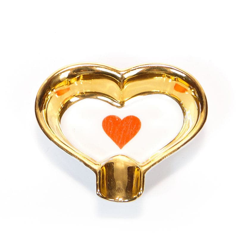 Popielniczka The Cards, złoty, porcelana, Wałbrzych, Polska, lata 50. - 178820