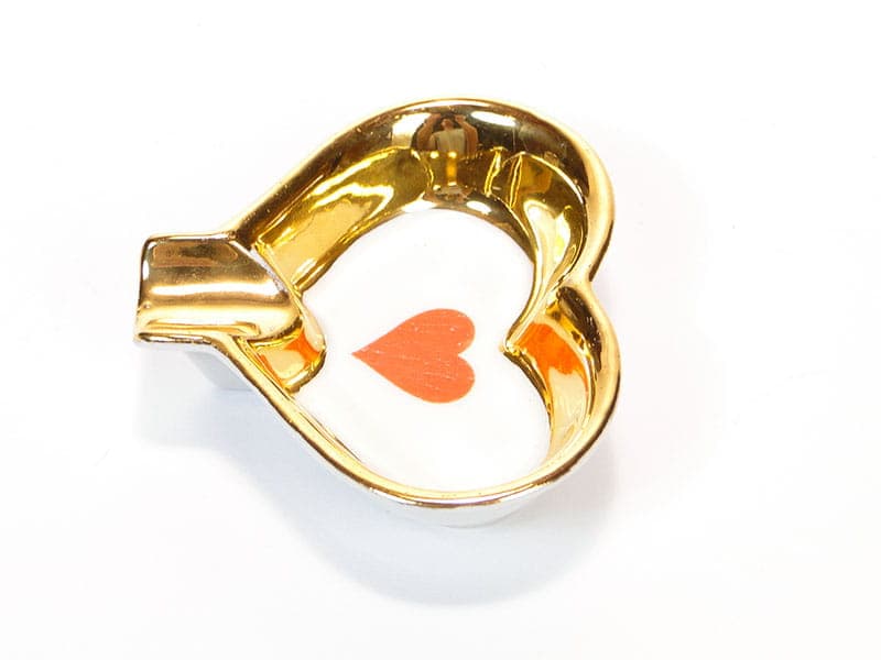 Popielniczka The Cards, złoty, porcelana, Wałbrzych, Polska, lata 50. - 178821