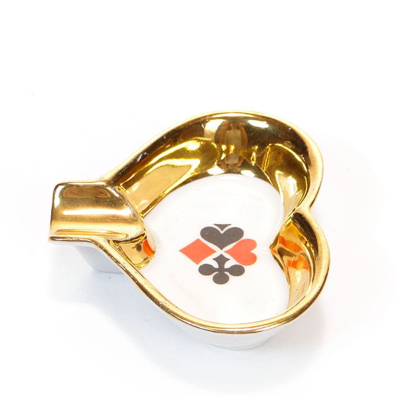 Popielniczka The Cards, złoty, porcelana, Polska, lata 50. - 178857