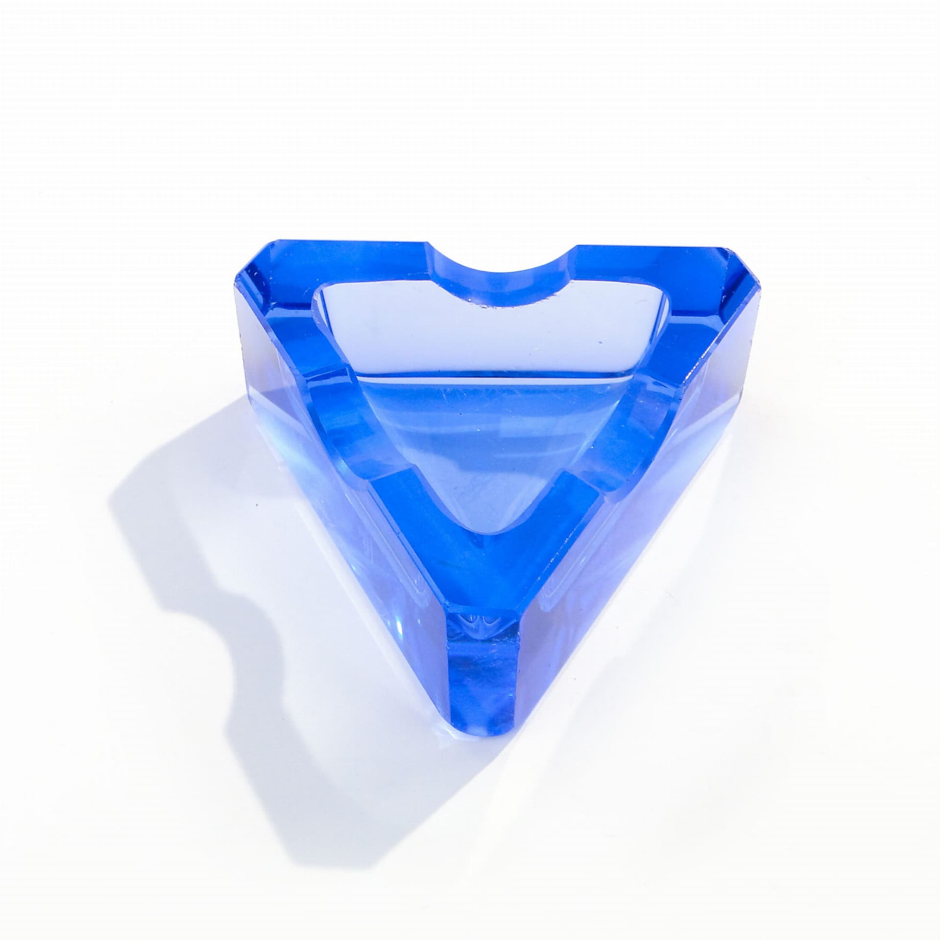 Popielniczka Art déco, kryształ niebieski, Czechy, lata 30. - 178921