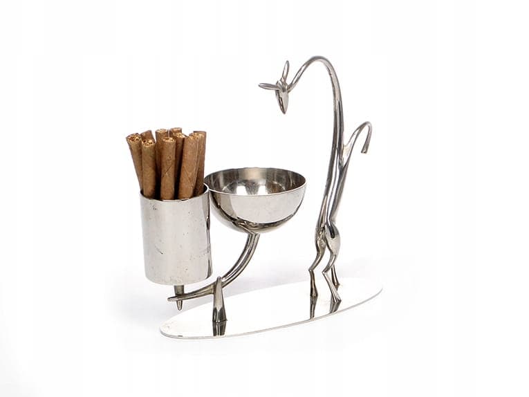 Postument na papierosy Art Deco, mosiądz srebrny, Austria, lata 30. - 178932