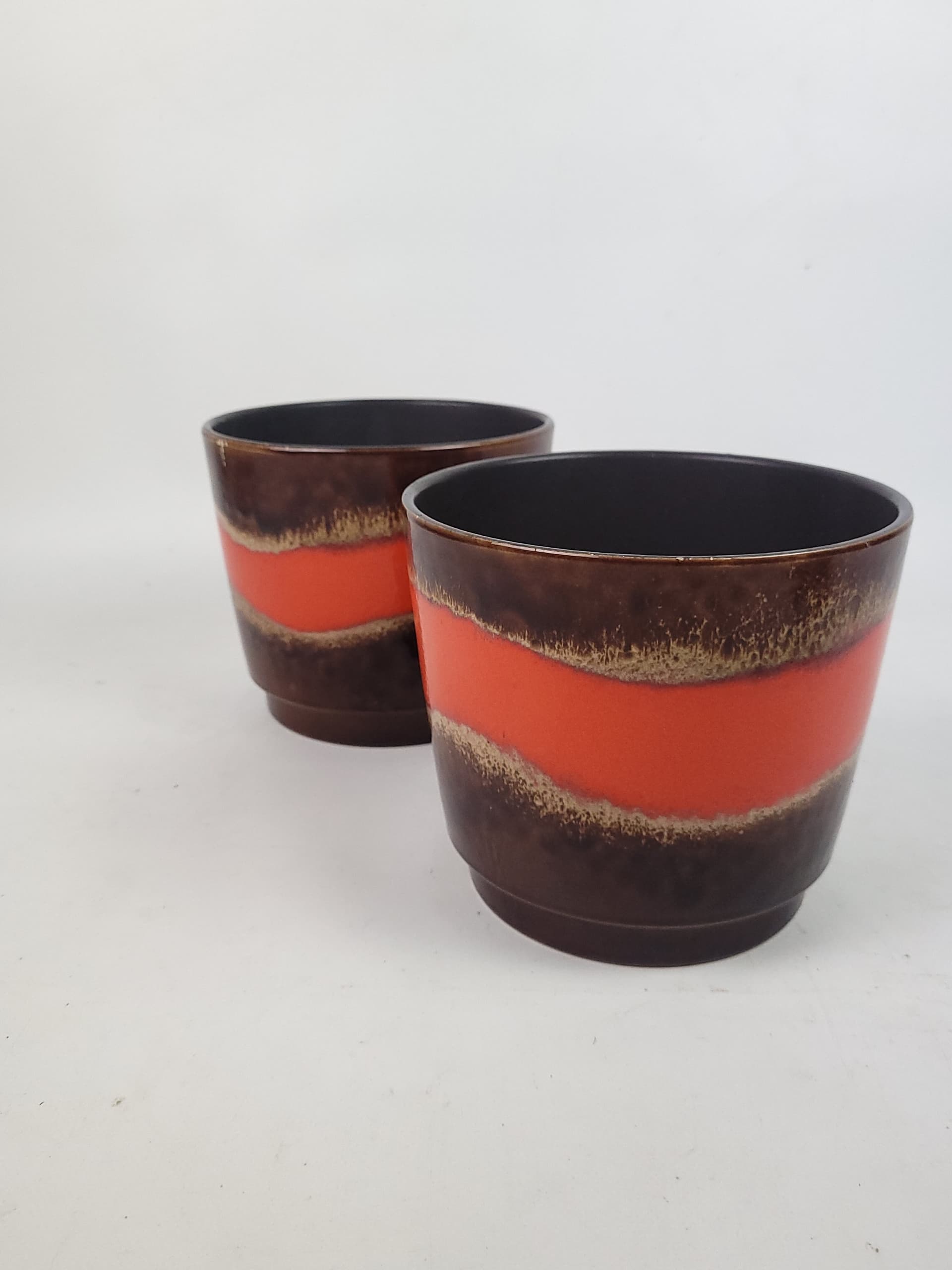 Para osłonek ceramicznych w stylu Fat Lava, Niemcy lata 70. - 179027