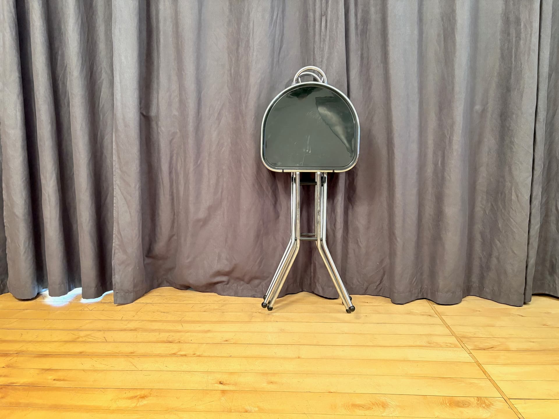 Para krzeseł składanych, czarny, metal chrom, proj. N. Gammelgaard, Ikea, Szwecja, lata 80. - 179054