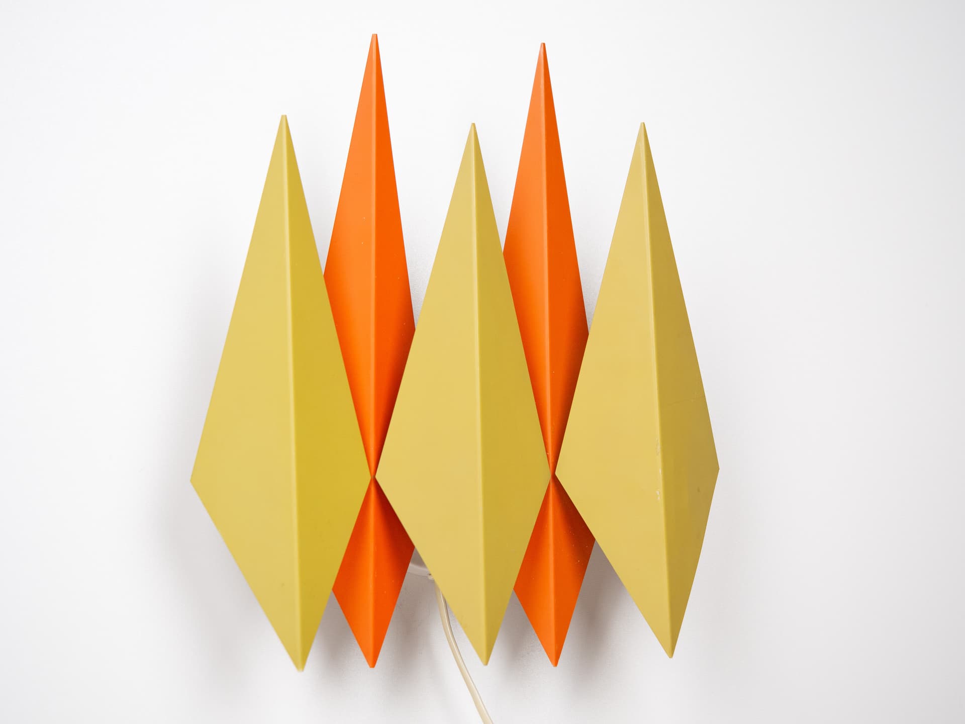 Pair of wall sconces Diamant, yellow metal, by J. Hammerborg, Denmark, 1960s. - 179229