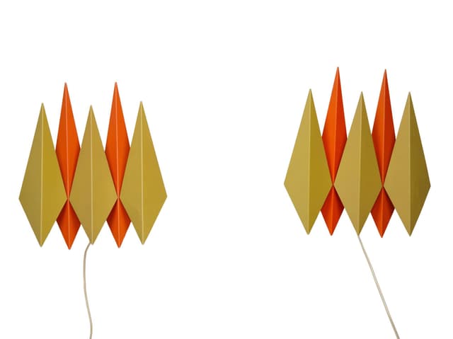 Pair of wall sconces Diamant, yellow metal, by J. Hammerborg, Denmark, 1960s. - DIMENSION