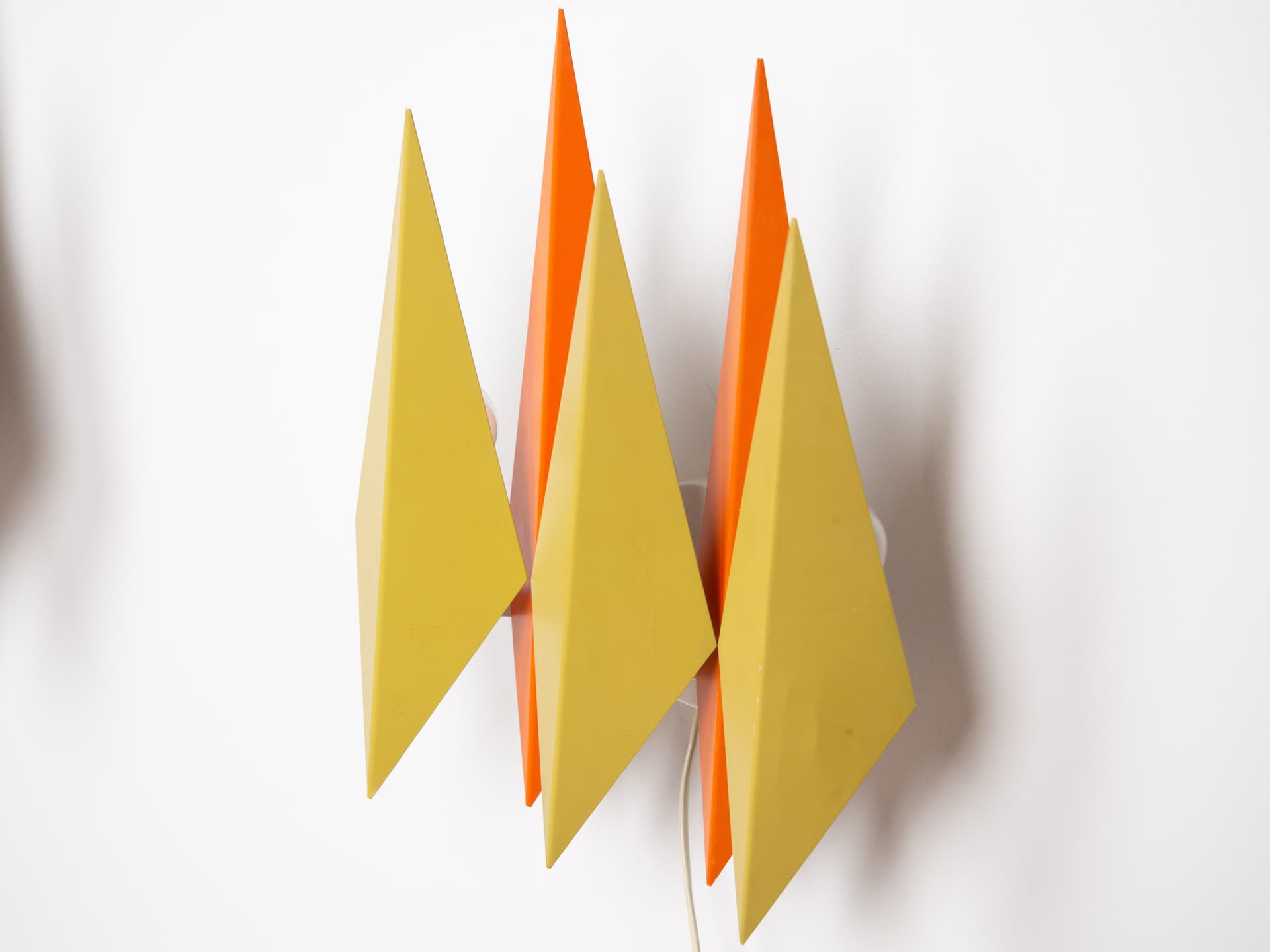 Pair of wall sconces Diamant, yellow metal, by J. Hammerborg, Denmark, 1960s. - 179231