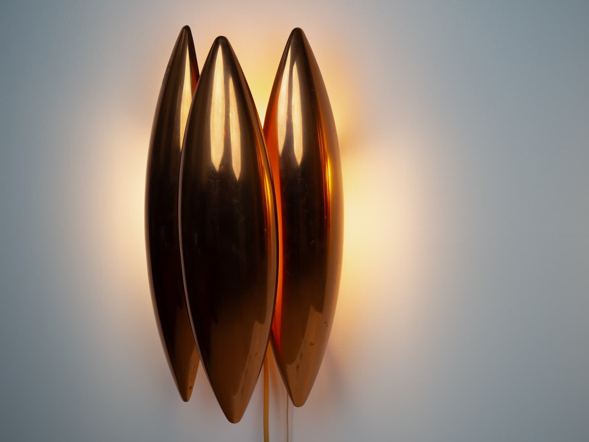 Para kinkietów Kastor, miedź, proj. J. Hammerborg, Dania, lata 60. - 179266