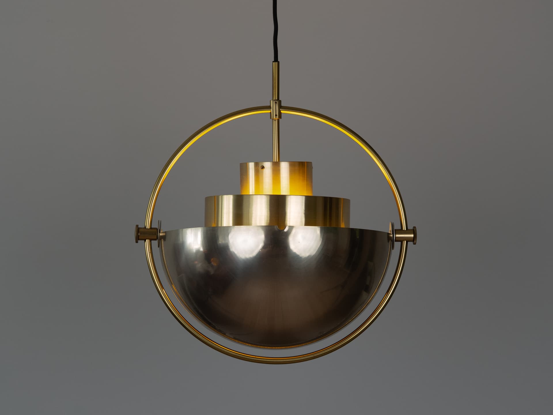 Pendant Lamp Multi-Lite, silver metal, by L. Weisdorf, Lyfa, Denmark, 1970s. - 179395
