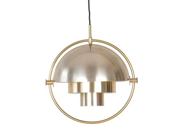Pendant Lamp Multi-Lite, silver metal, by L. Weisdorf, Lyfa, Denmark, 1970s. - DIMENSION