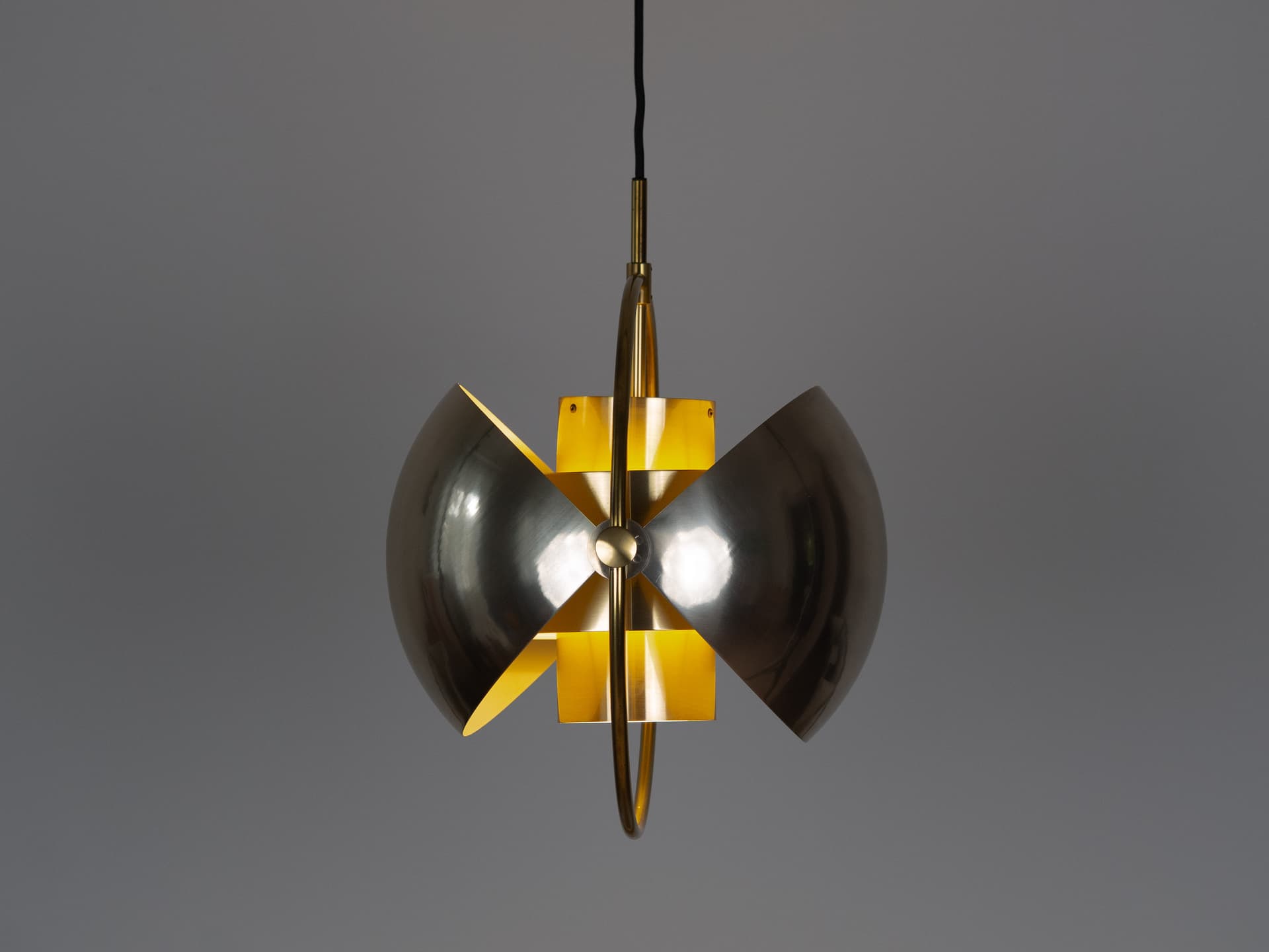 Pendant Lamp Multi-Lite, silver metal, by L. Weisdorf, Lyfa, Denmark, 1970s. - 179396