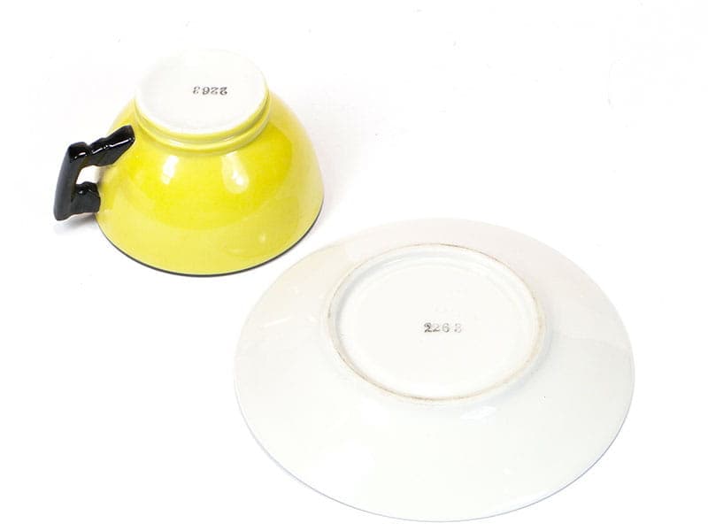 Filiżanka do mokki, żółty, porcelana, proj. B. Wendorf, Ćmielów, Polska, lata 30. - 179448