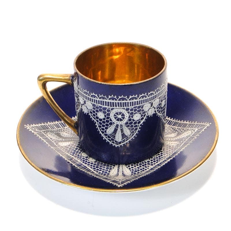 Mocha Cup and Saucer, cobalt blue, porcelain, Austria, early 20th c. - 179481