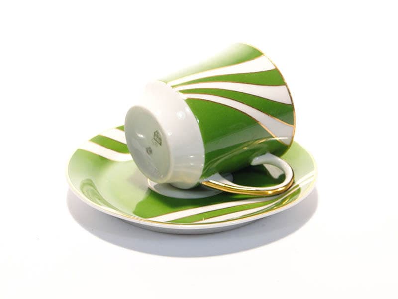 Filiżanka June, zielona porcelana, proj. W. Potacki, Ćmielów, Polska, lata 60. - 179491